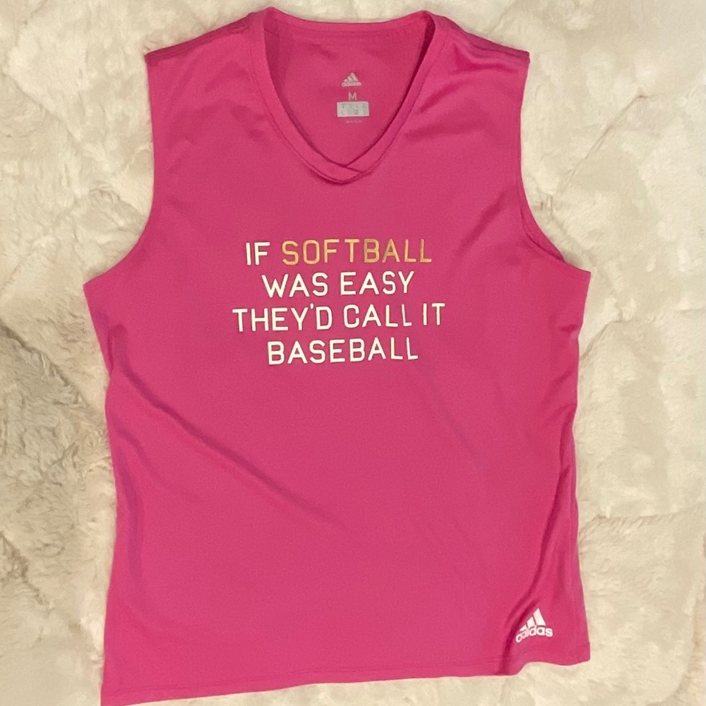 Adidas Women’s IF SOFTBALL WAS EASY, THEY’D CALL IT BASEBALL Tank Top - Size M